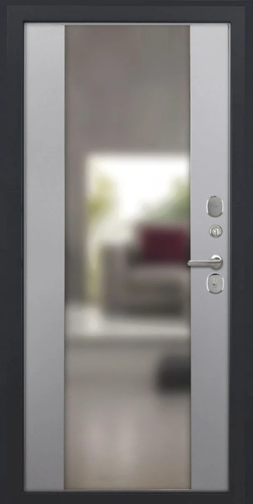 Входная дверь ДвериПРО Л-45 Алиса (16мм, ПВХ Софт грей, зеркало) DPRO225796 внутренняя сторона